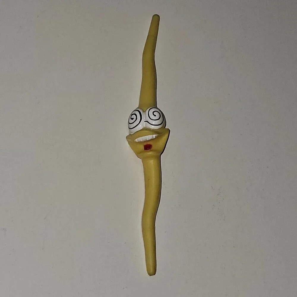 VTG Bendy Toy Bendable Hair Tie Accessory? Spiral Eyes Face Wacky Hair Day